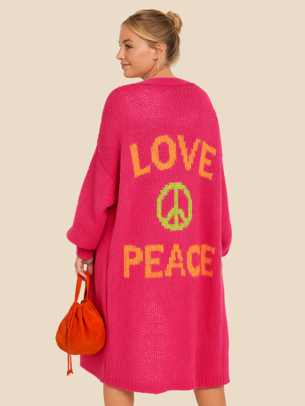 Myla | Women's Love & Peace Casual Maxi Cardigan