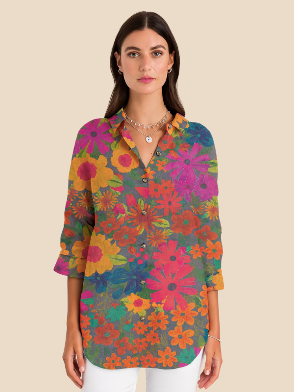 Evelyn | Casual Floral Button-Down Blouse for Women