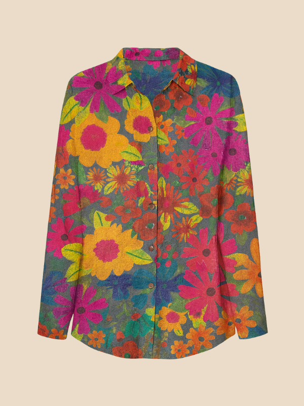 Evelyn | Casual Floral Button-Down Blouse for Women