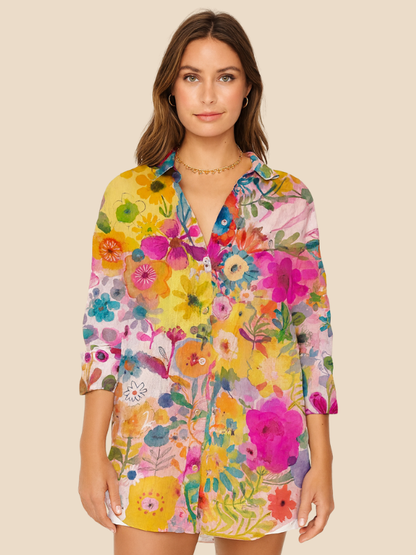 Evelyn | Casual Floral Button-Down Blouse for Women