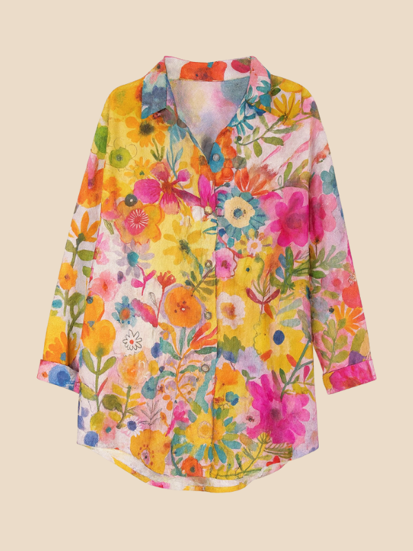 Evelyn | Casual Floral Button-Down Blouse for Women