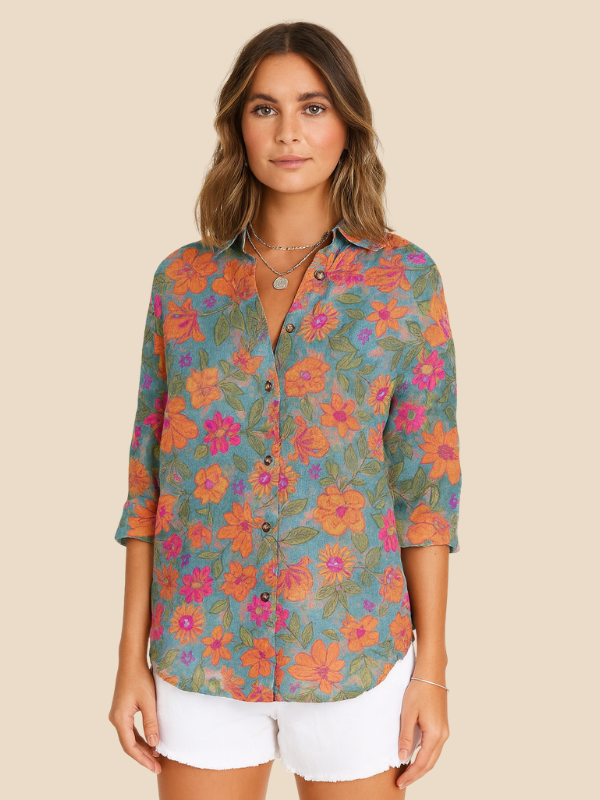 Evelyn | Casual Floral Button-Down Blouse for Women