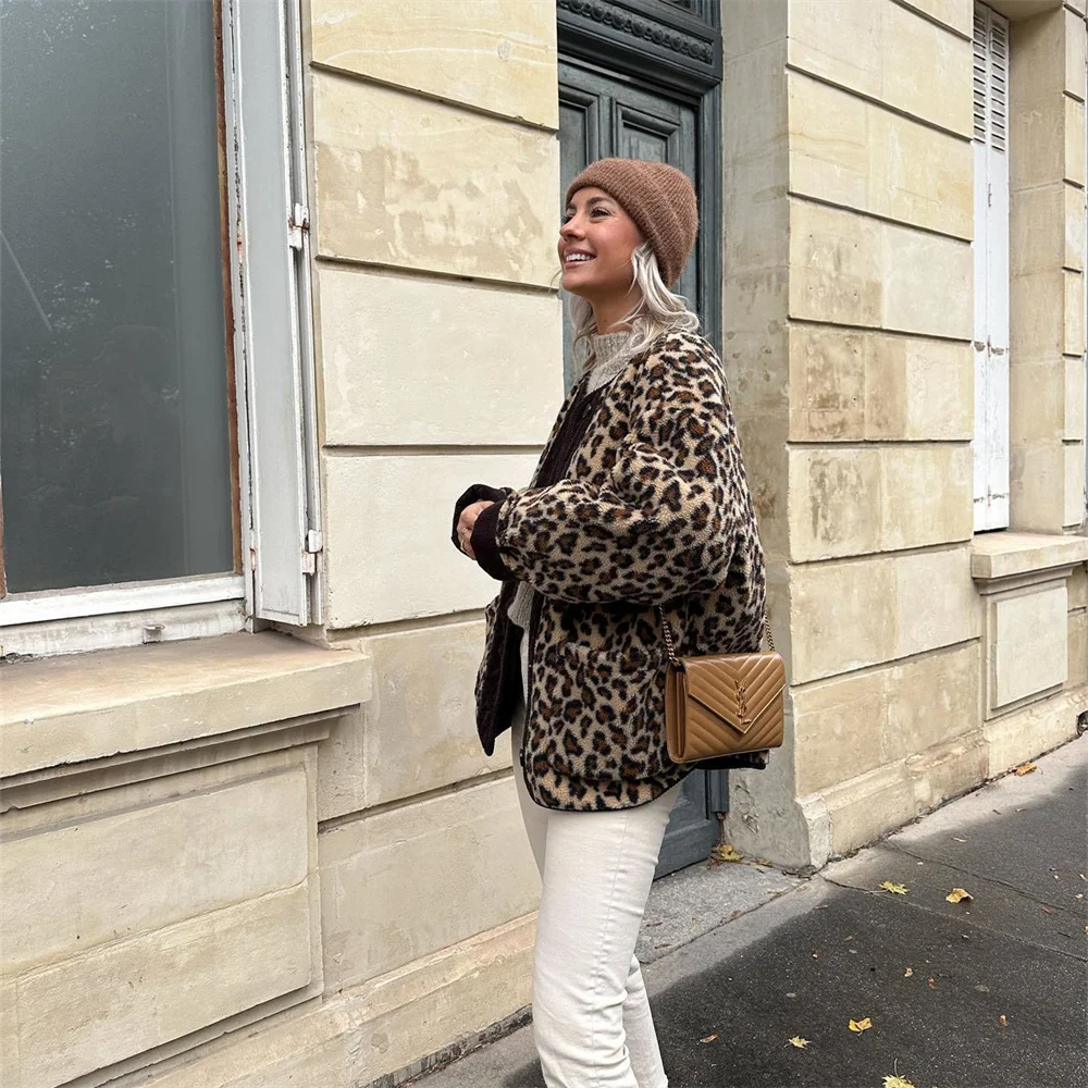 Sophie | Fleece Leopard Jacket for Women
