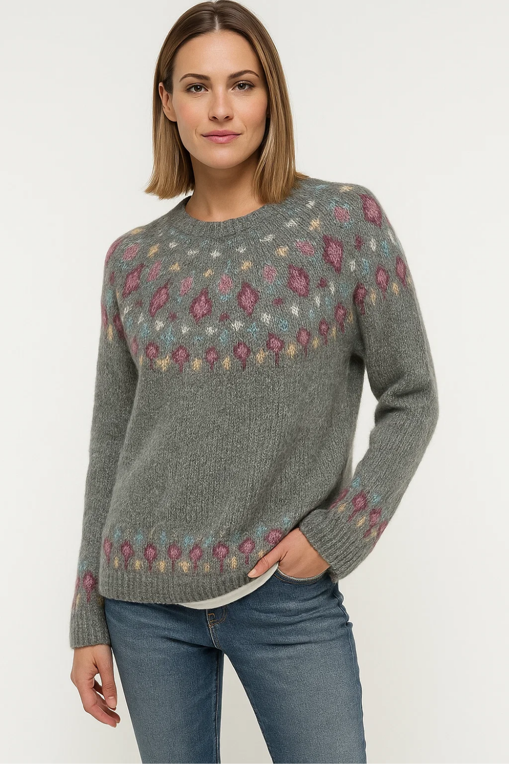 Warm Printed Sweater for Women
