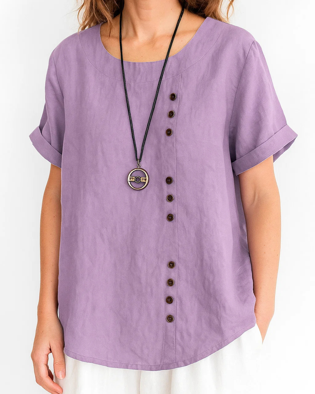 Women's Buttoned Short Sleeve Blouse