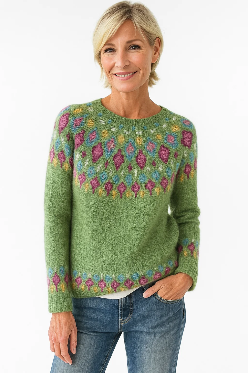 Warm Printed Sweater for Women