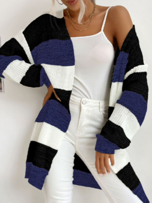 Clara | Striped Knit Cardigan for Women