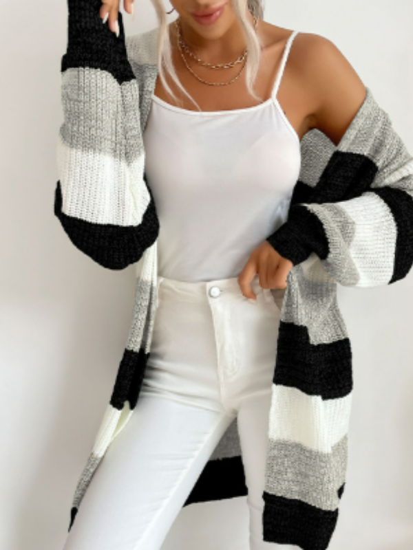 Clara | Striped Knit Cardigan for Women