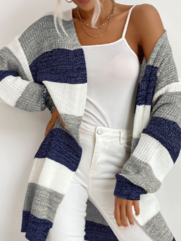 Clara | Striped Knit Cardigan for Women