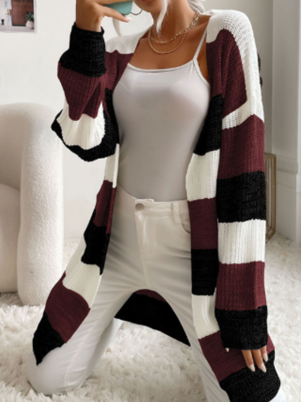 Clara | Striped Knit Cardigan for Women