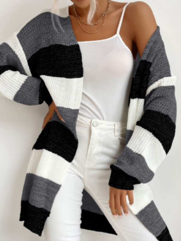 Clara | Striped Knit Cardigan for Women