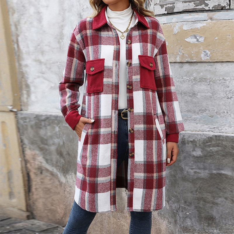 Clara | Women's Plaid Button-Up Jacket