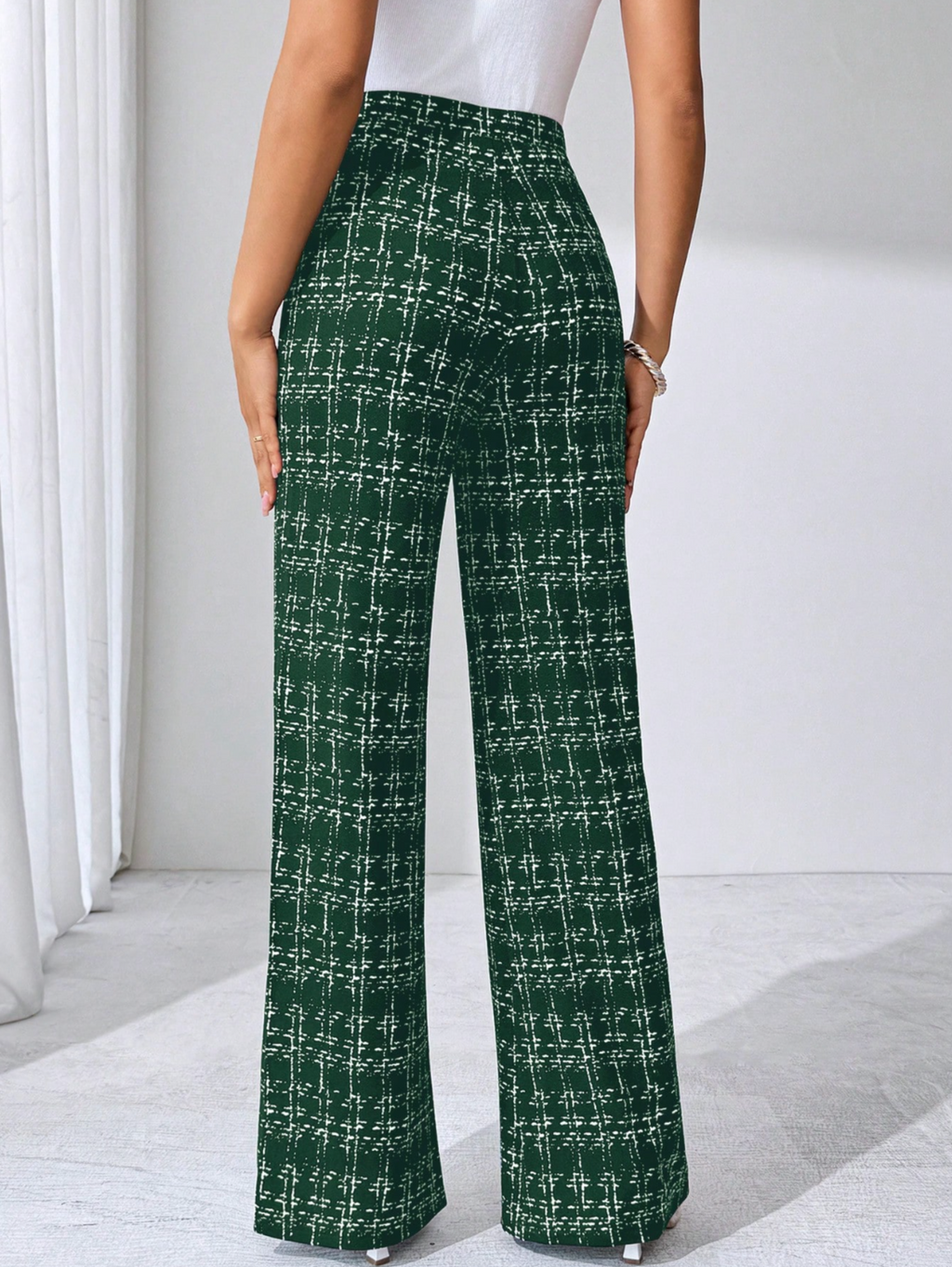 Olivia Tweed Plaid Flare Pant