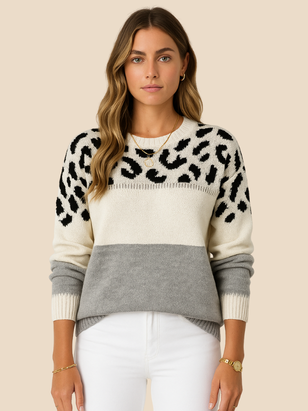 Mirabel | Women's Chic Leopard Print Sweater for Winter