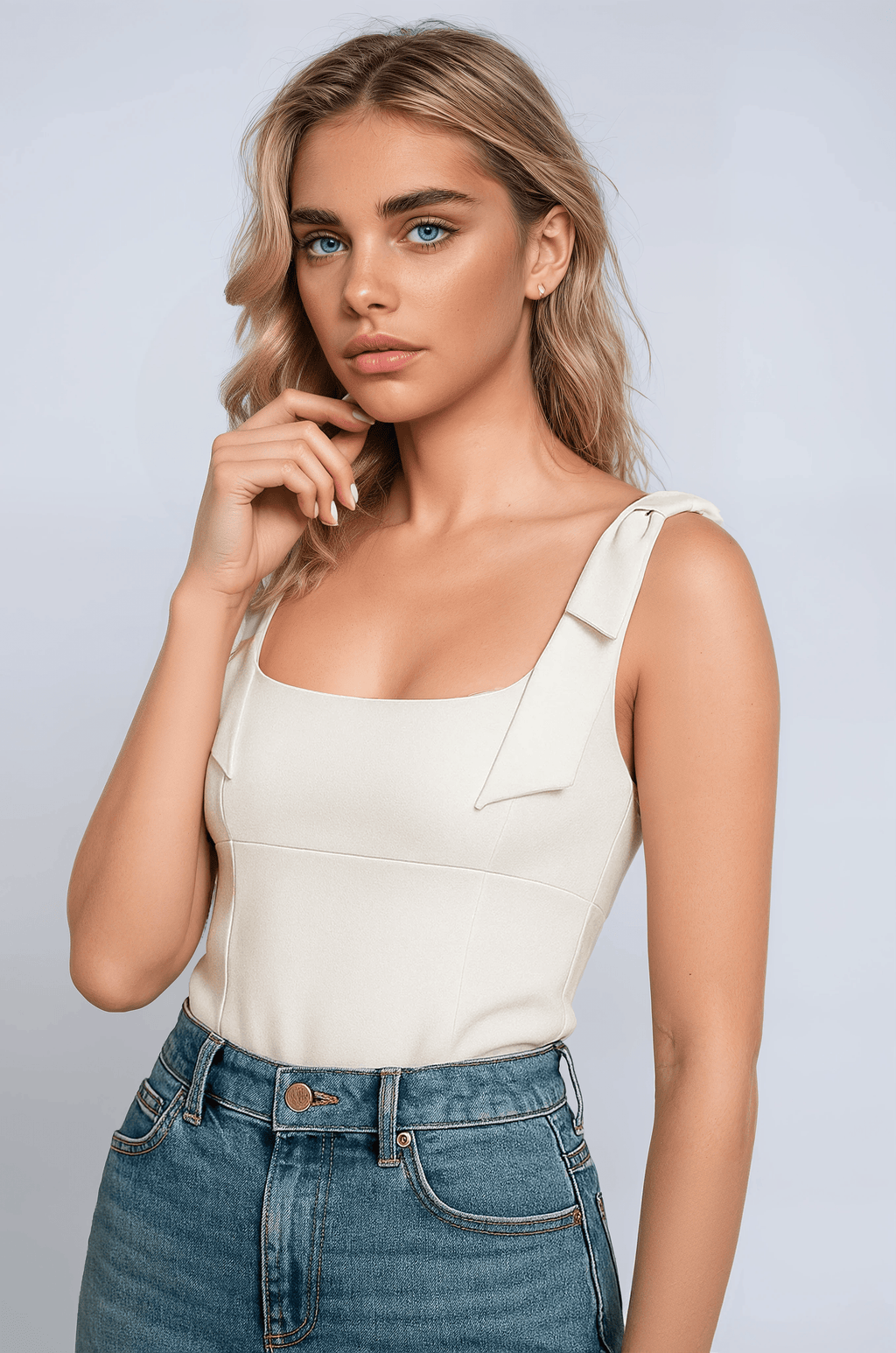 Amelie Women's Cami Top - Stylish White Slim Top for Any Occasion