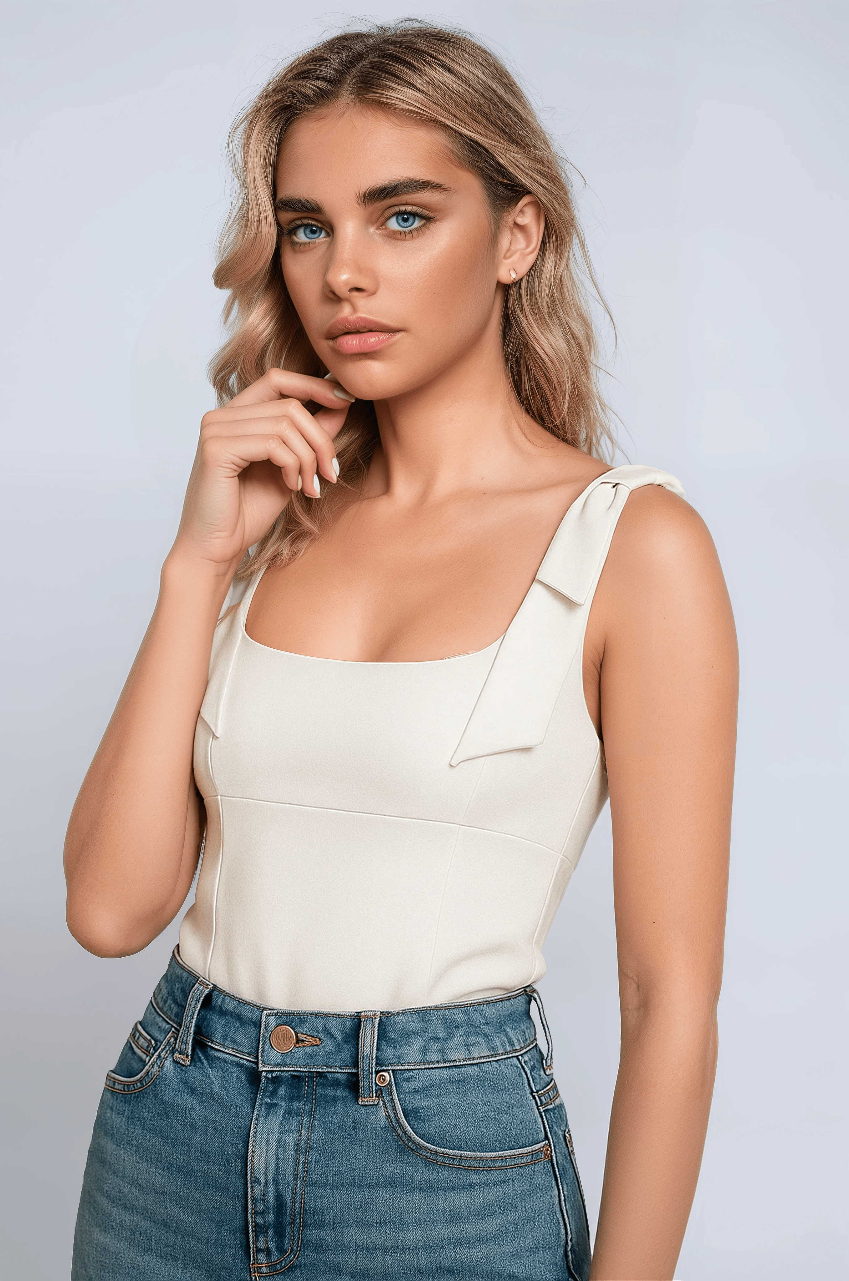 Amelie Women's Cami Top - Stylish White Slim Top for Any Occasion