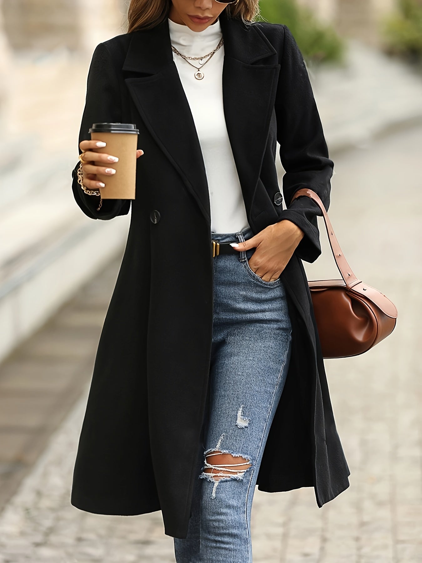 Ivy | Elegant Black Flared Coat