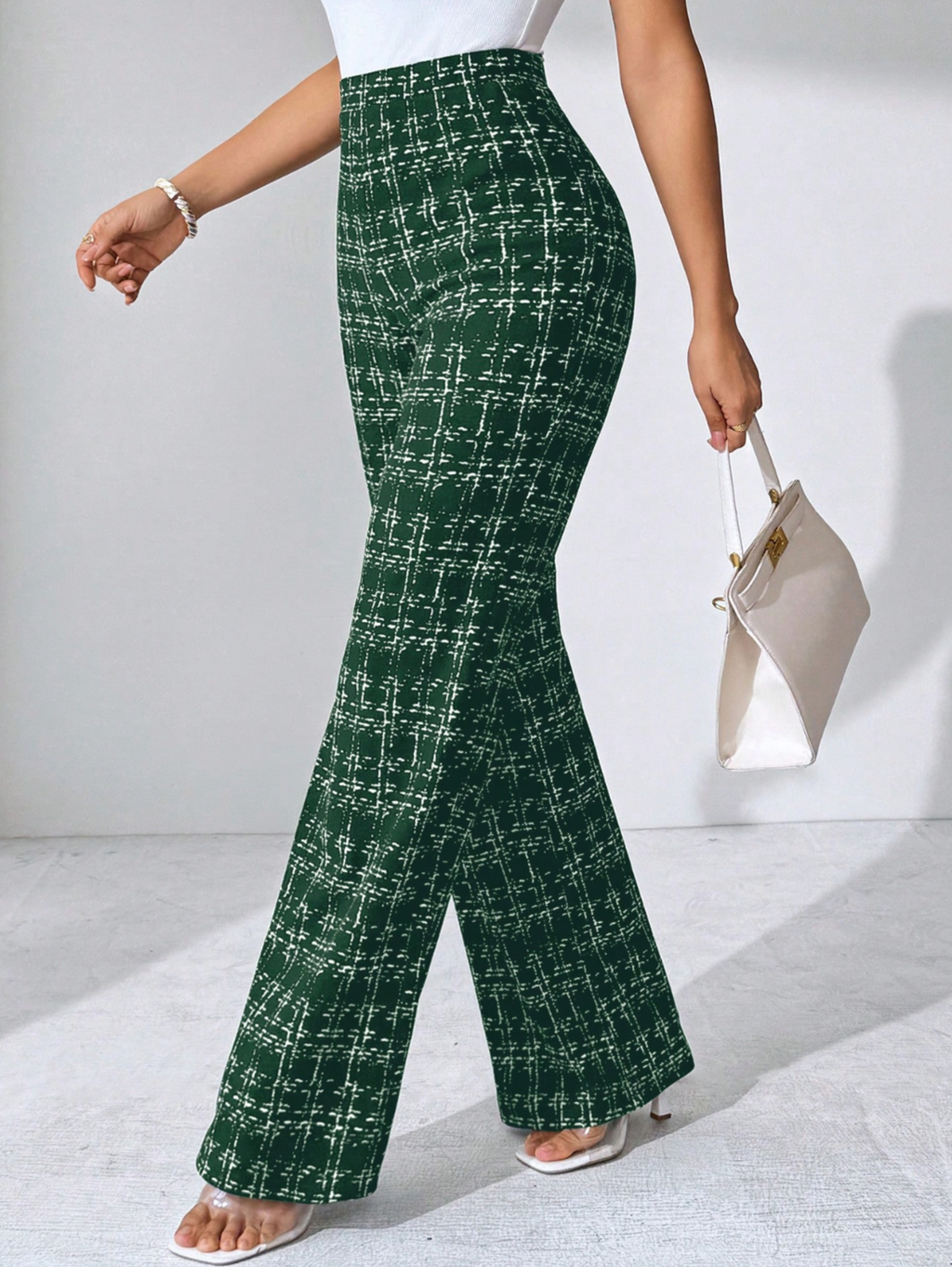 Olivia Tweed Plaid Flare Pant