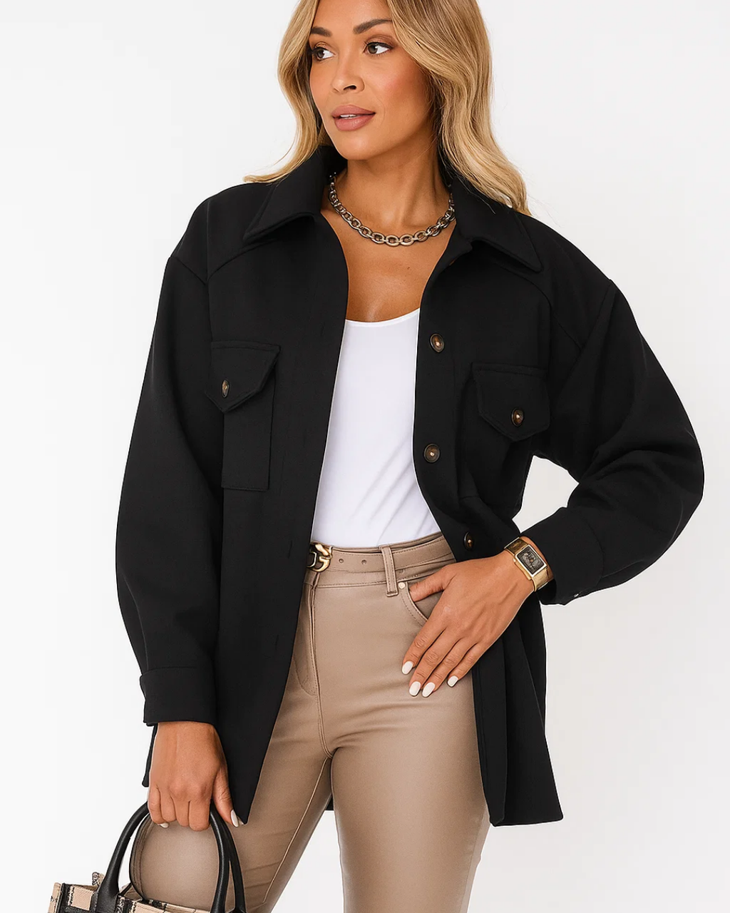 Women's Casual Overshirt Jacket