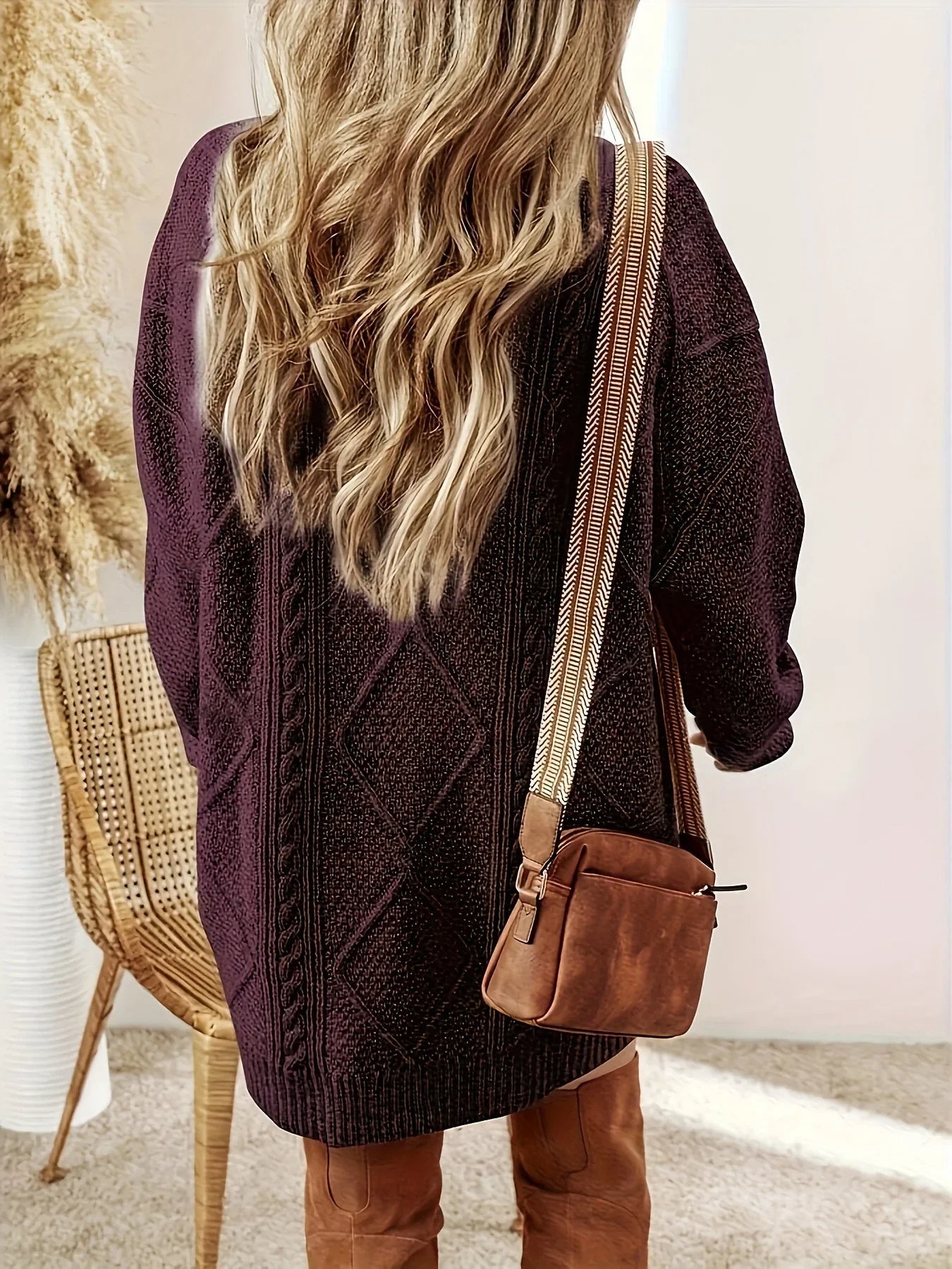 Juno Cable Knit Sweater Dress