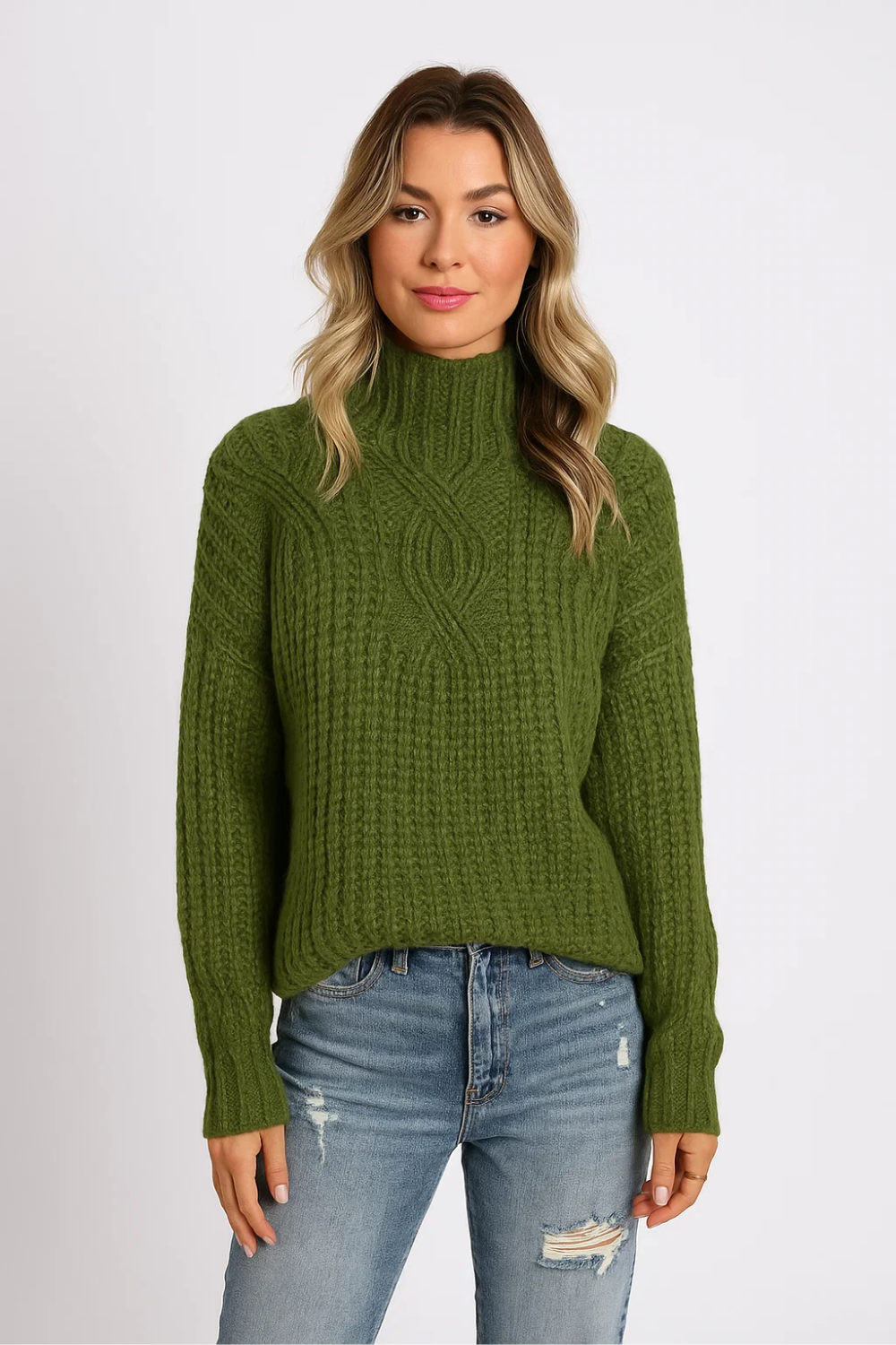 Knitted Turtleneck Sweater for Women