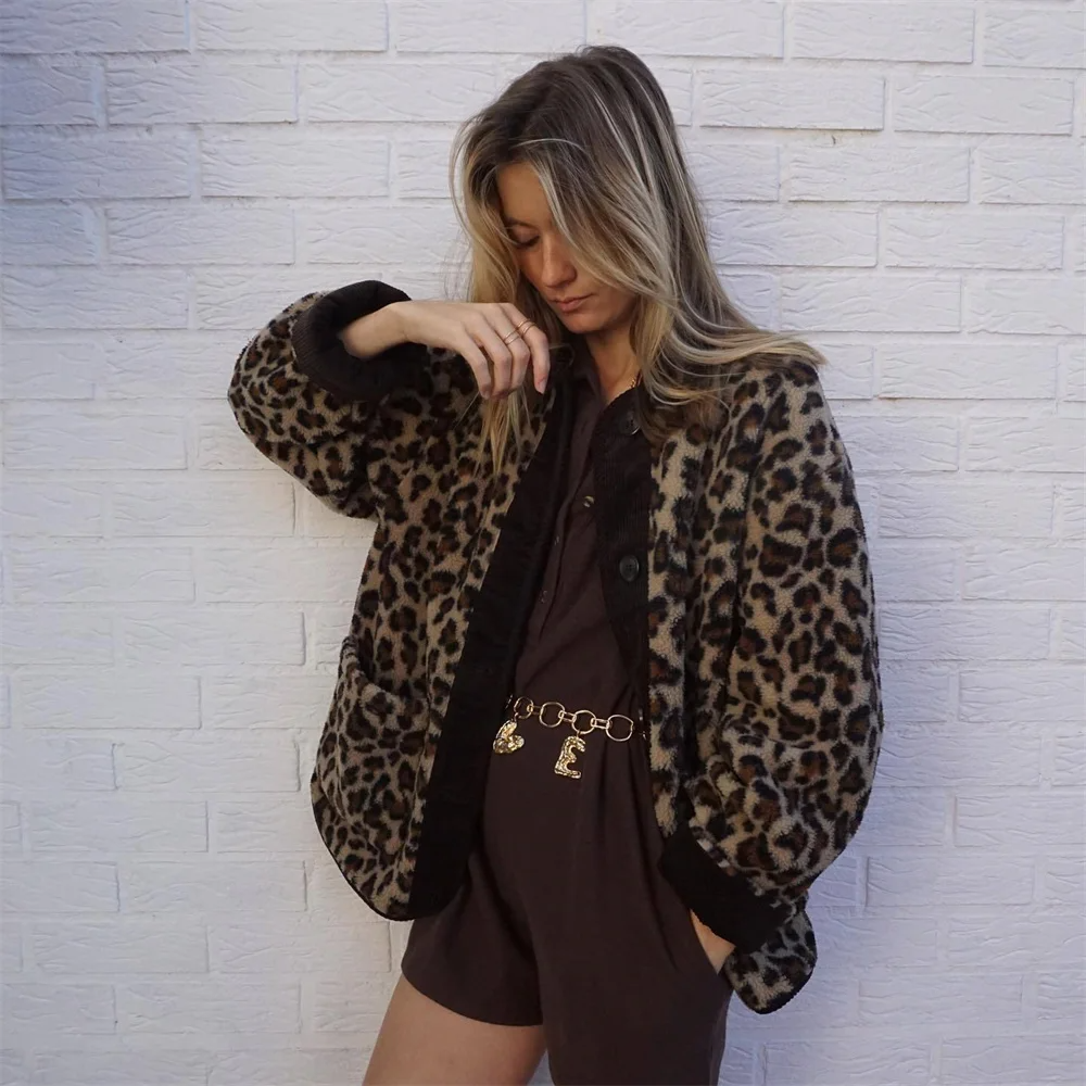 Sophie | Fleece Leopard Jacket for Women