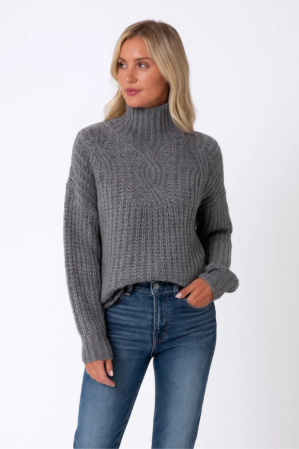 Knitted Turtleneck Sweater for Women