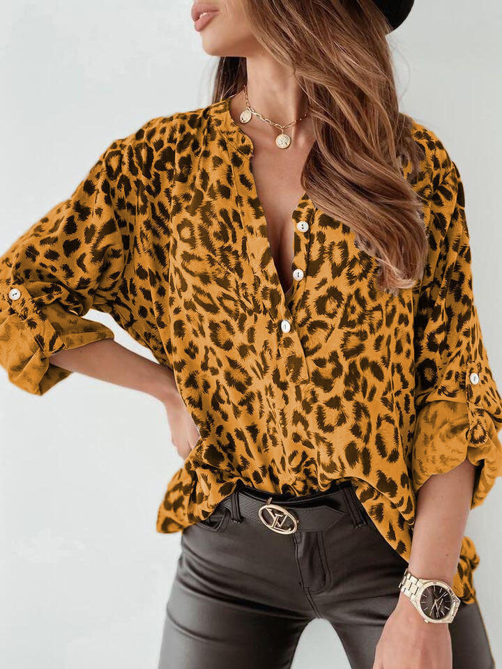 Rosemary | Women's Occasion Blouse with Leopard Print