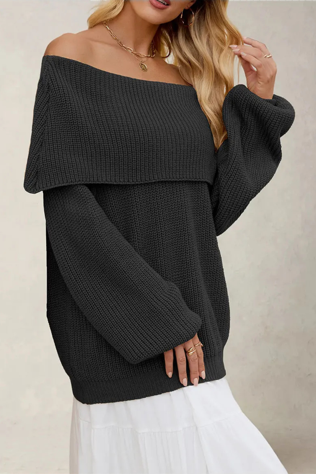 Leona Off-Shoulder Knit Pullover