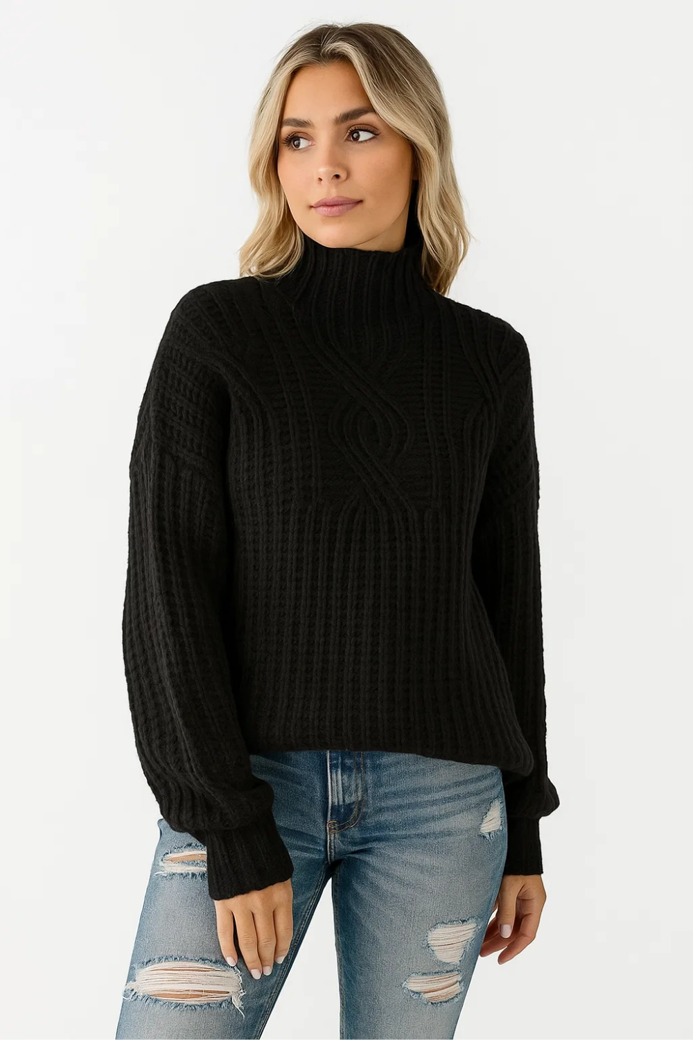 Knitted Turtleneck Sweater for Women