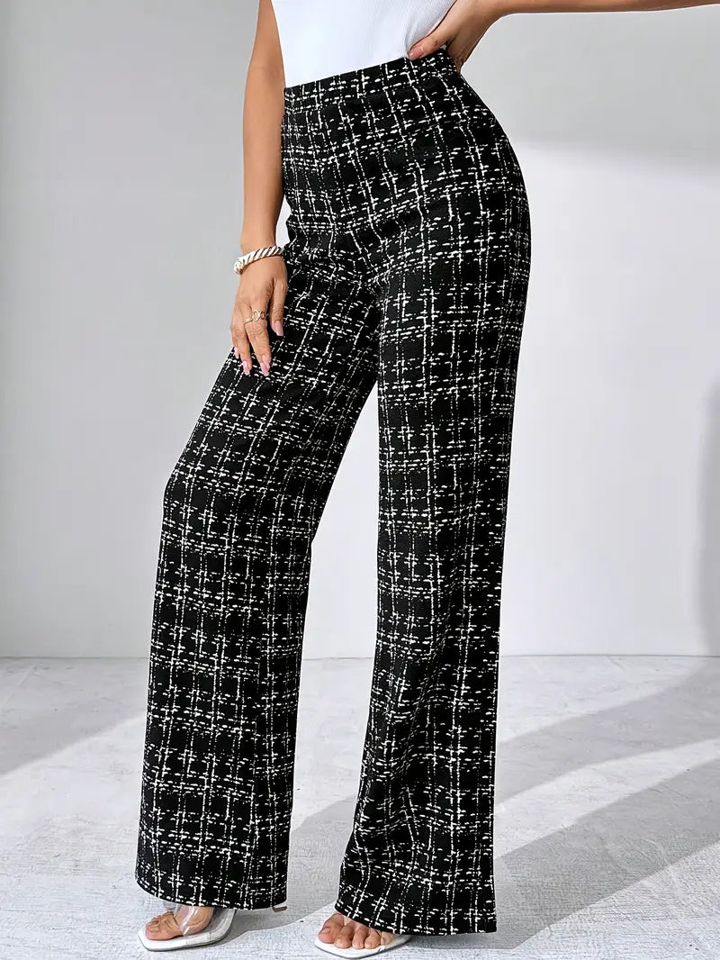 Olivia Tweed Plaid Flare Pant