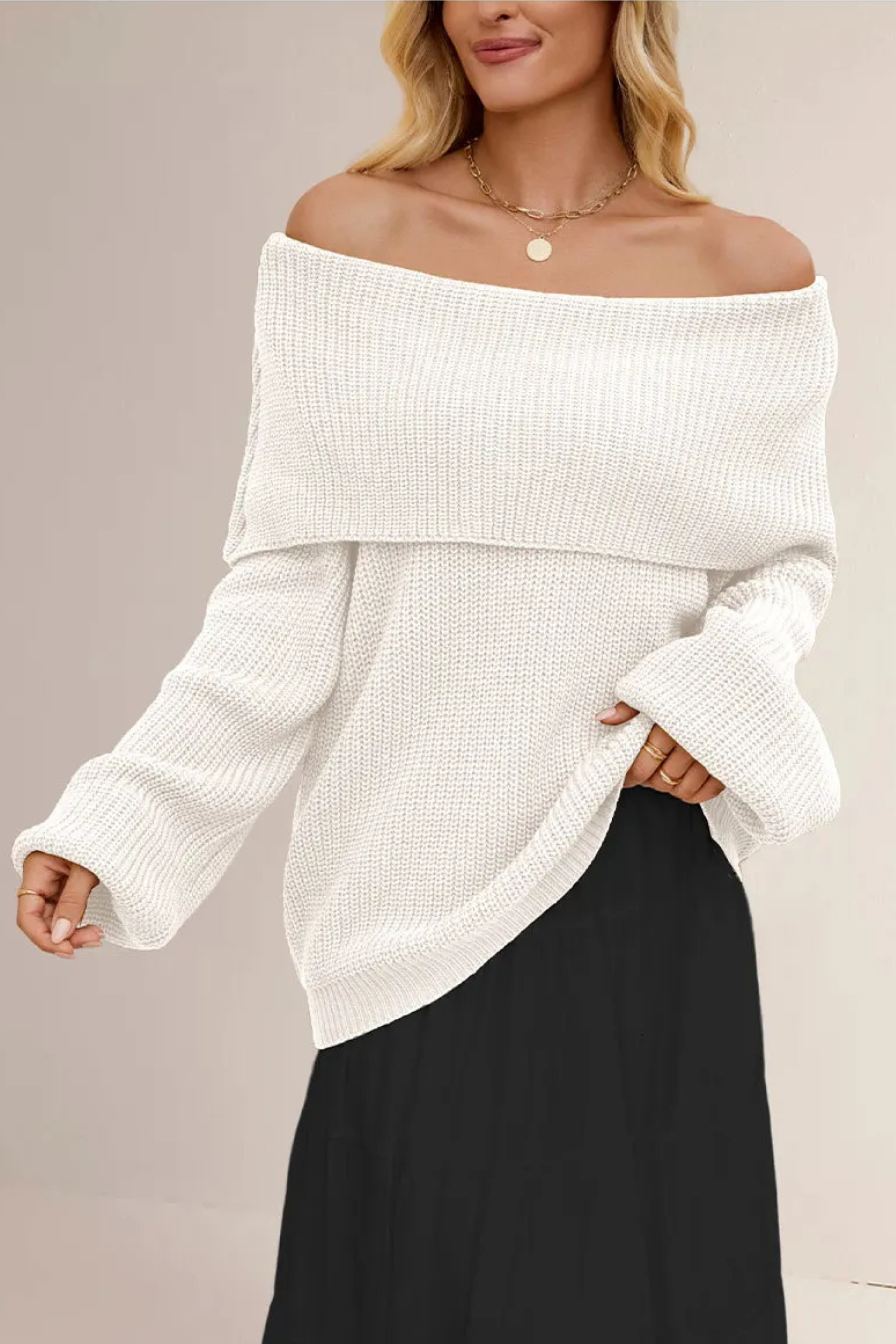 Leona Off-Shoulder Knit Pullover