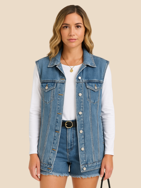 Addison | Women's Casual Retro Denim Vest Jacket
