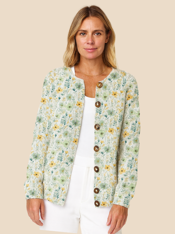 Leilani | Floral Knit Cardigan for Women
