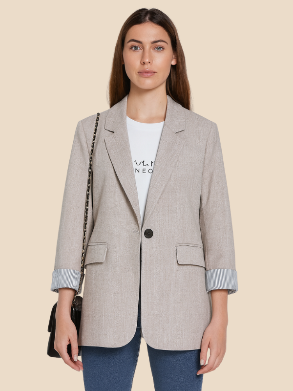 Ashley | Women’s Plaid Long Sleeve Blazer