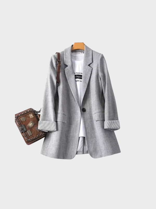 Ashley | Women’s Plaid Long Sleeve Blazer