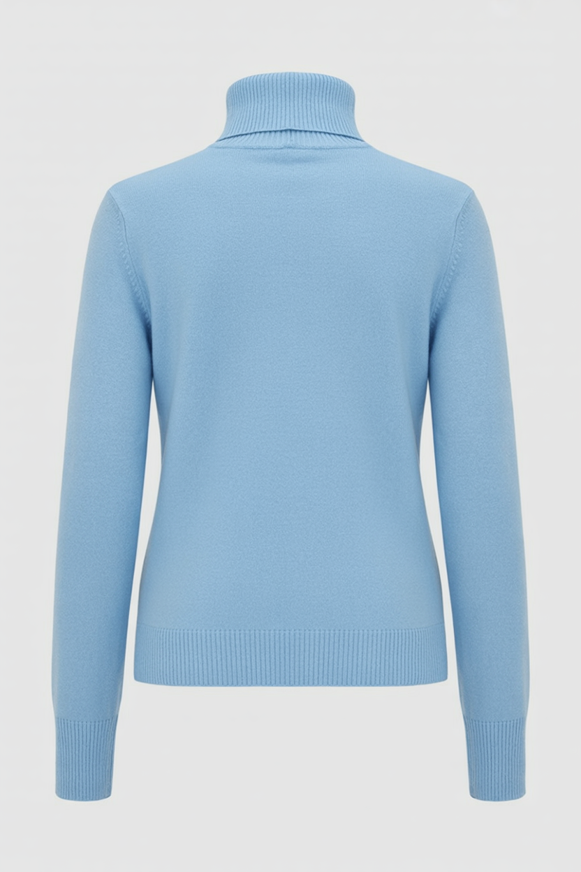 Blue Fleece Lined Thermal Turtleneck