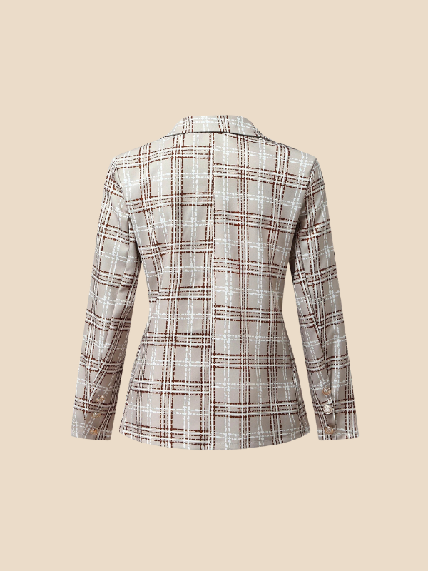 Britney | Checkered Long-Sleeve Blazer for Women