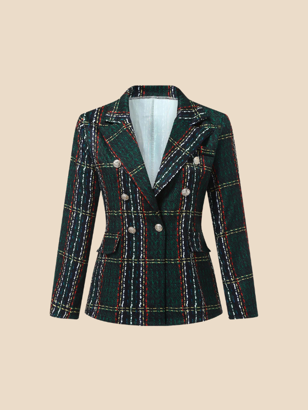 Britney | Checkered Long-Sleeve Blazer for Women