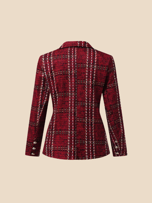Britney | Checkered Long-Sleeve Blazer for Women
