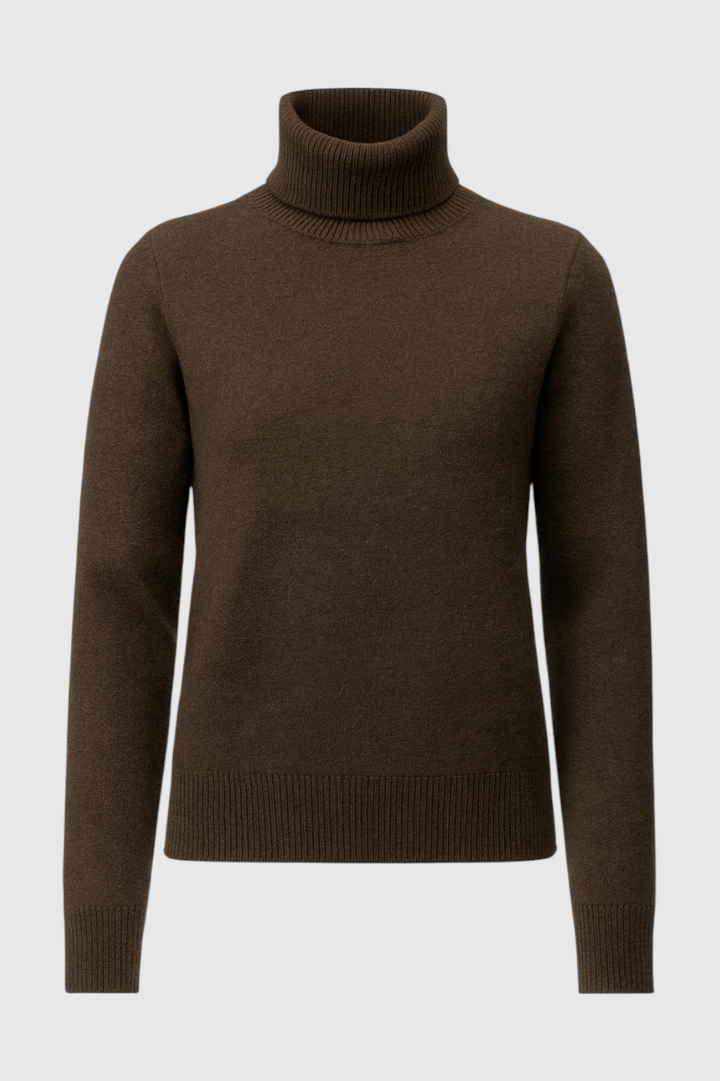 Brown Fleece Lined Thermal Turtleneck