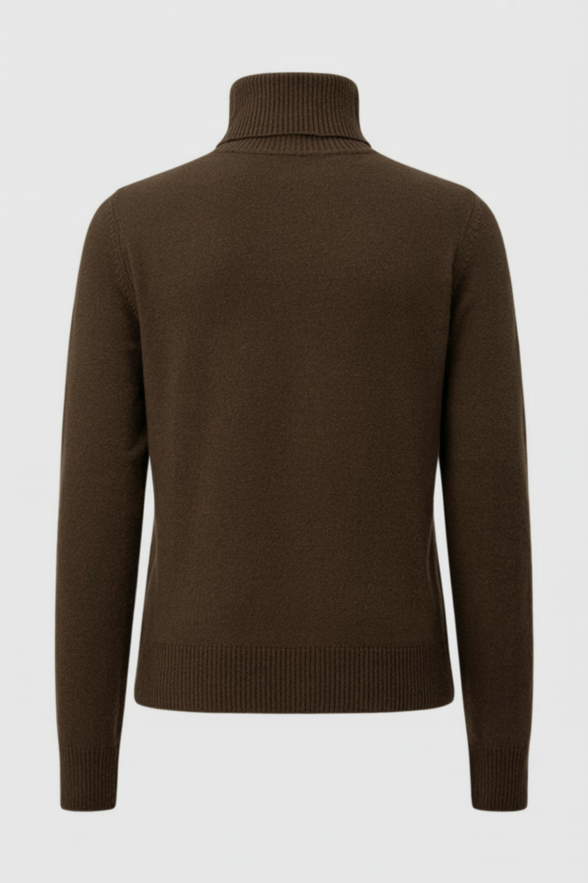 Brown Fleece Lined Thermal Turtleneck