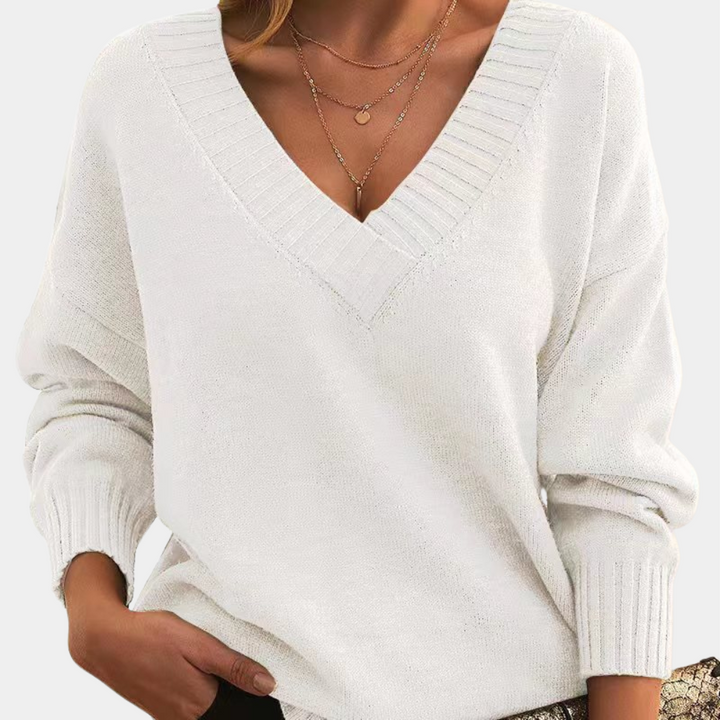 Rose | V-Neck Knit Sweater for Women