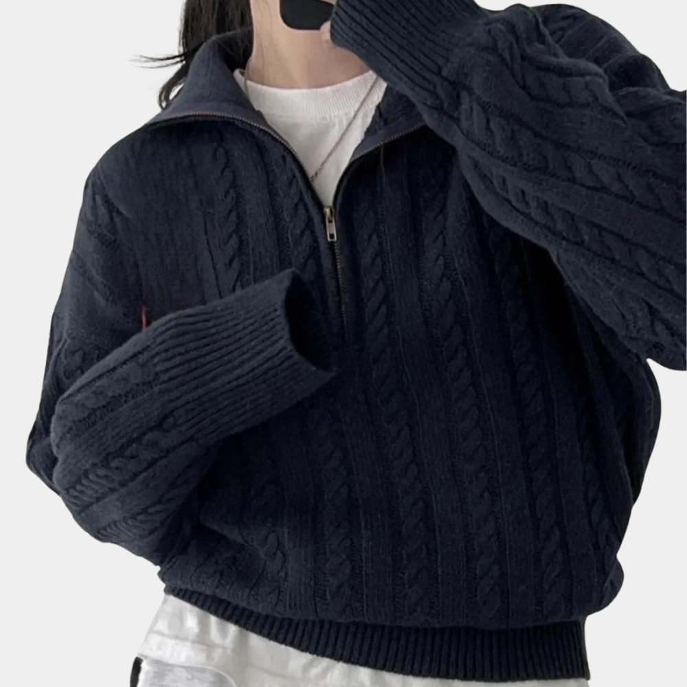 Holly | Cable-Knit Half-Zip Sweater for Women