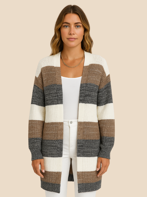 Clara | Striped Knit Cardigan for Women