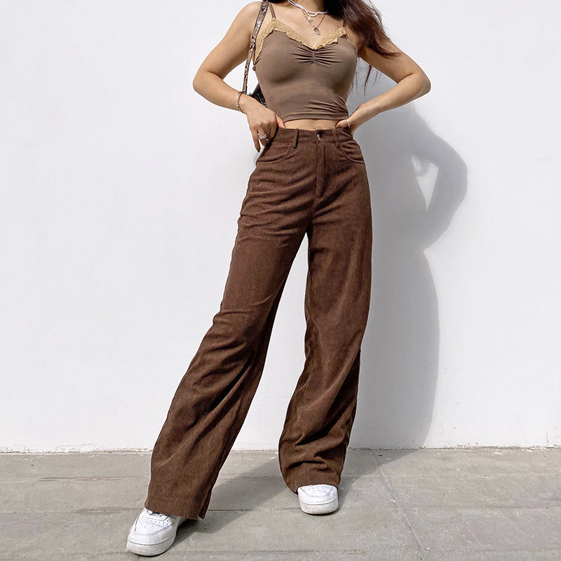 Regina | Women's Corduroy Wide-Leg Trousers