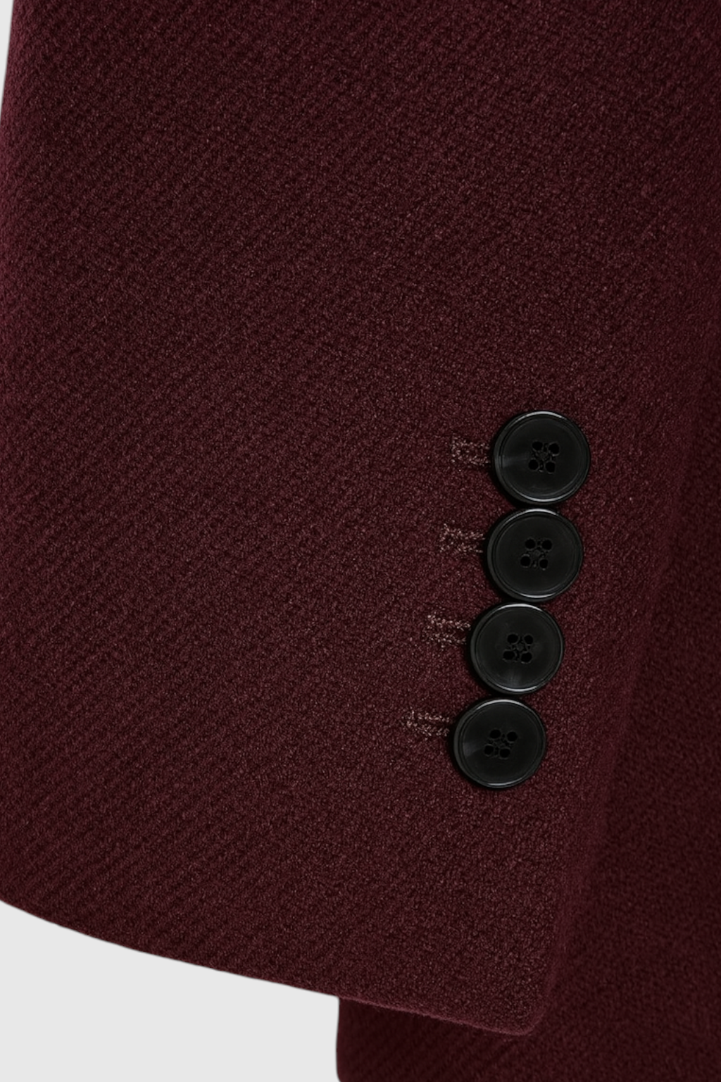Women's Burgundy Wool Coat