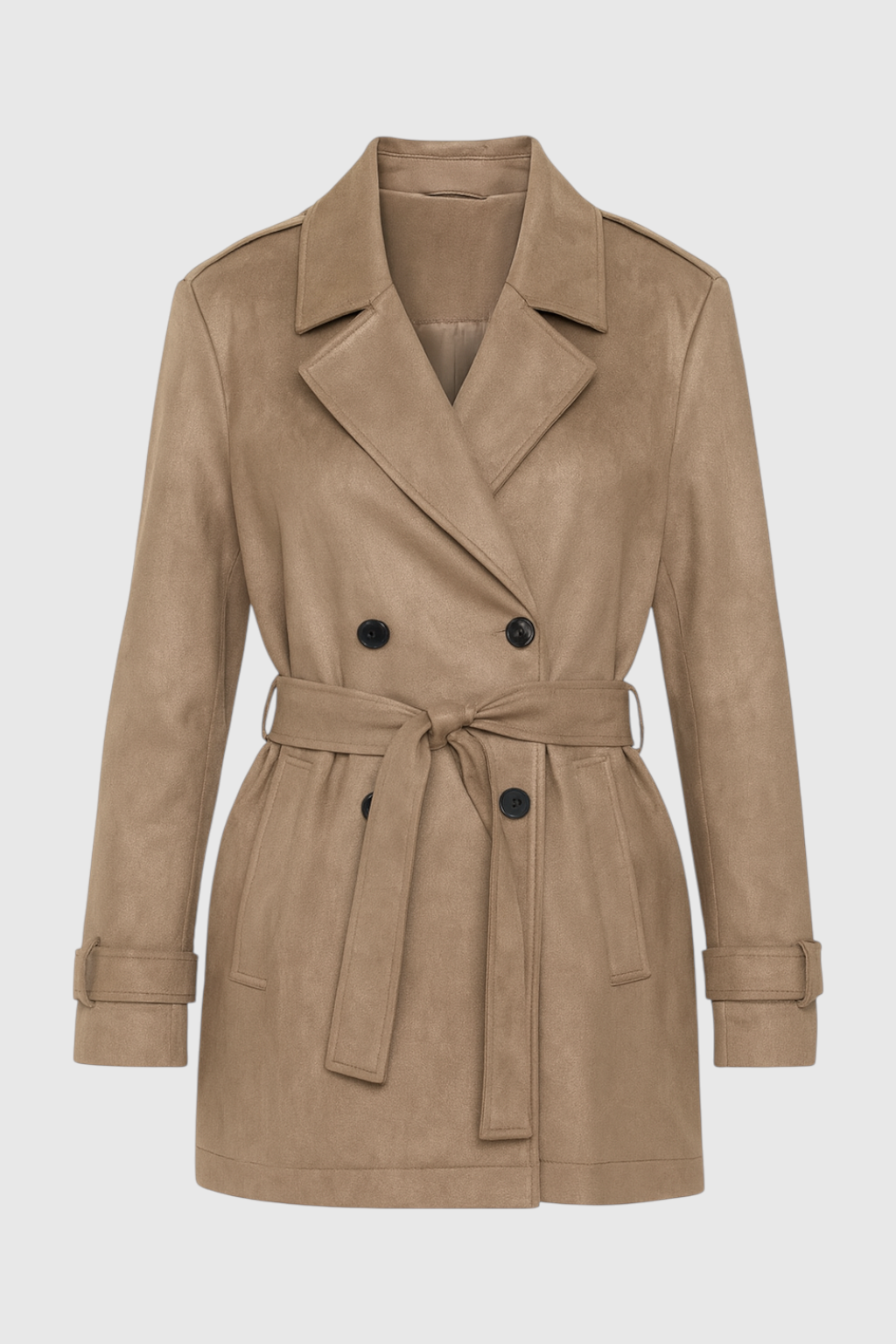 Women's Brown Coat With Belt