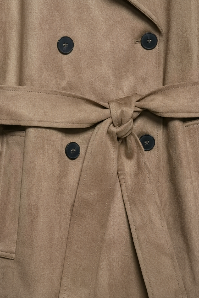 Women's Brown Coat With Belt
