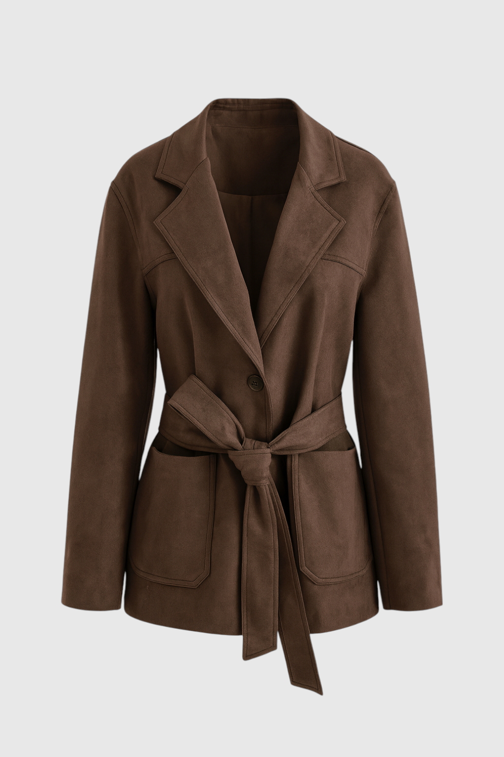 Women's Brown Trench Coat With Belt